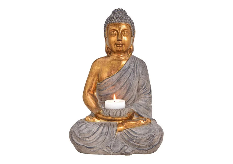 1 G.wurm Dekoration Buddha guld vrmeljushllare polyresin (B/H/D) 28x41x22cm