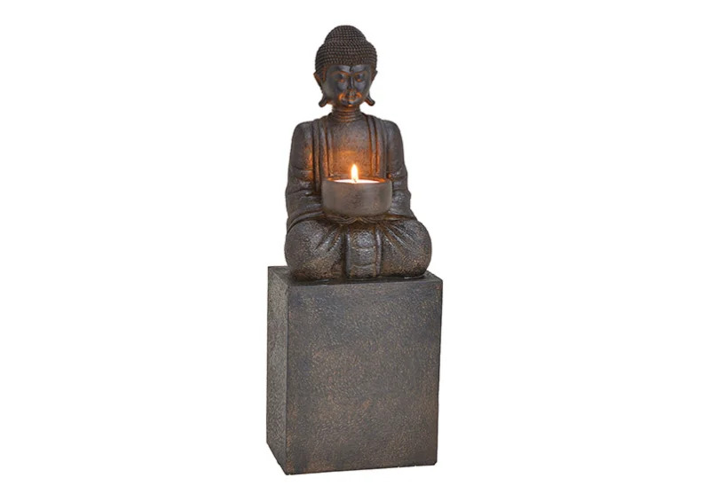 1 G.wurm Dekoration Buddha svart vrmeljushllare polyresin (B/H/D) 12x35x9cm