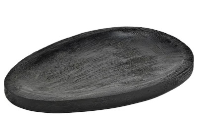 1 G.wurm Dekorativ Skl av svart mangotr (B/H/D) 30x2x20cm
