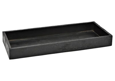 1 G.wurm Dekorativ Bricka av svart mangotr (B/H/D) 40x4x17cm