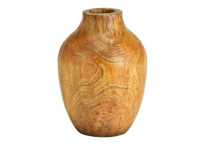 1 G.wurm Dekorativ Vas av brunt mangotr (B/H/D) 10x15x10cm