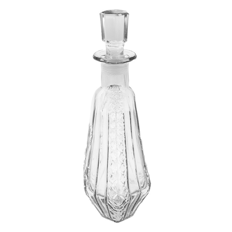 1 Clayre Eef Dekorflaska med glaskork 18x10x25 cm Vattenkanna i transparent glas